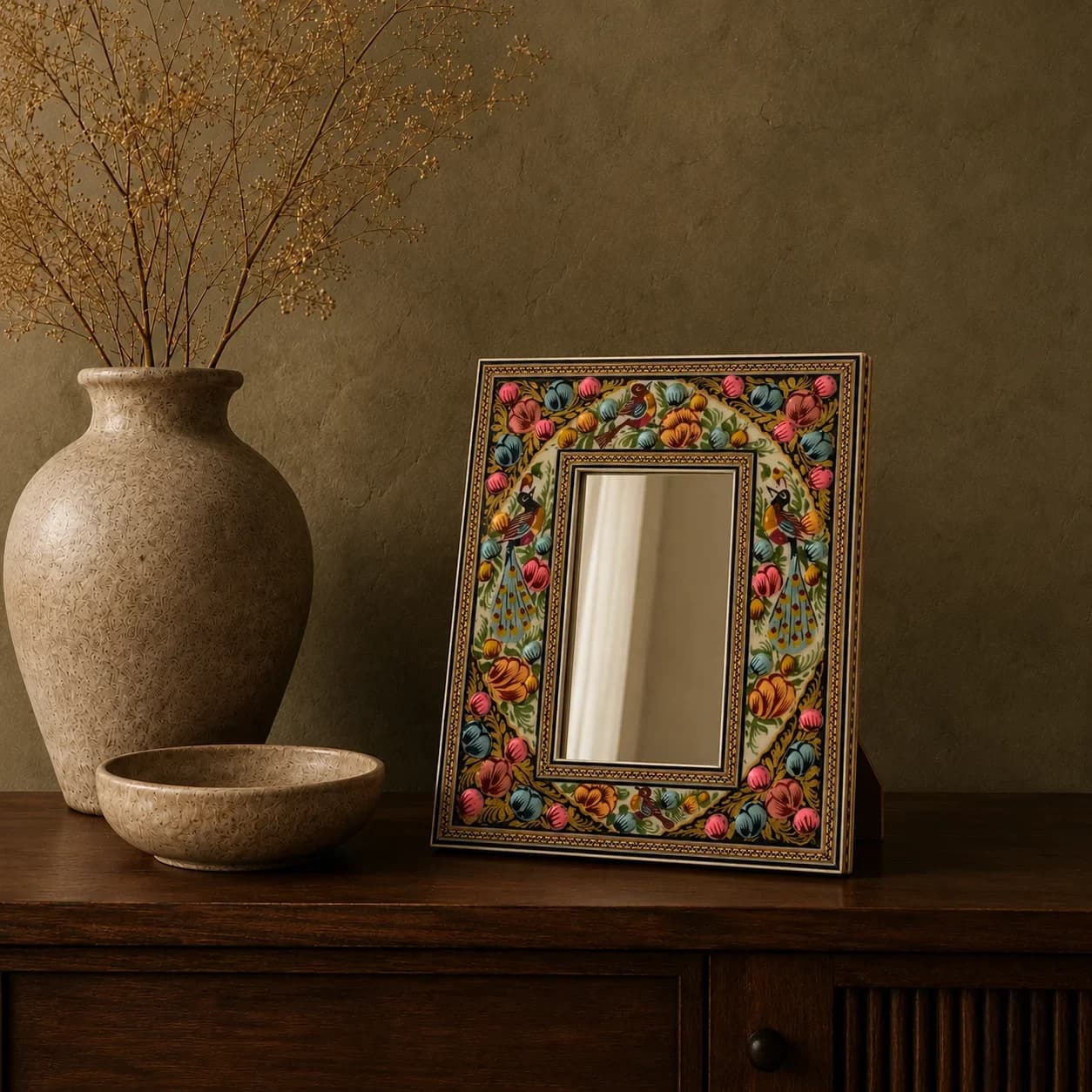 Navy Bird Hatem Mirror, Medium No. 1