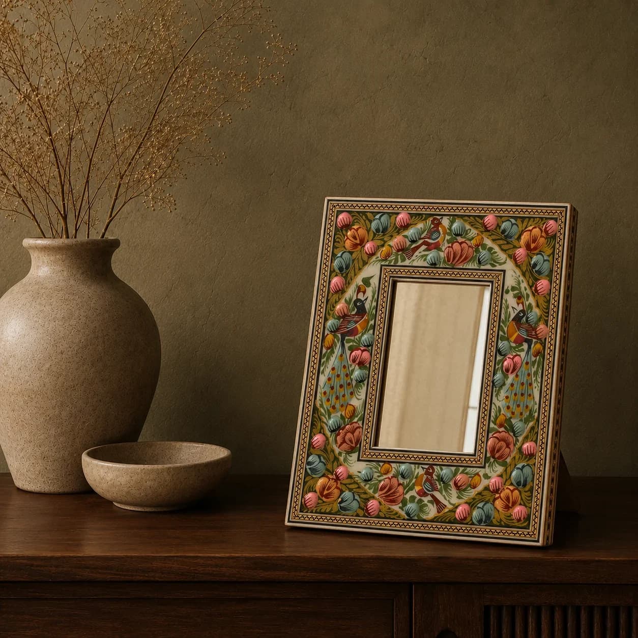 Green Bird Hatem Mirror, Large No. 1
